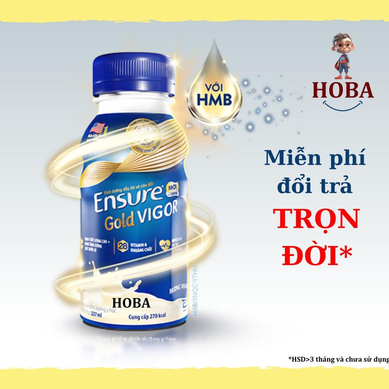 Sữa Ensure nước Gold Vigor Oringinal HMB 237ml - Hàng chính hãng - Date mới có Đường