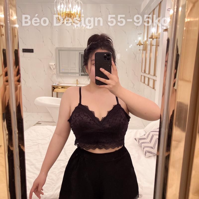 Bigsize - ÁO BRA REN ( Đen - Trắng - Tím - Be - Hồng ) Top Nữ 0