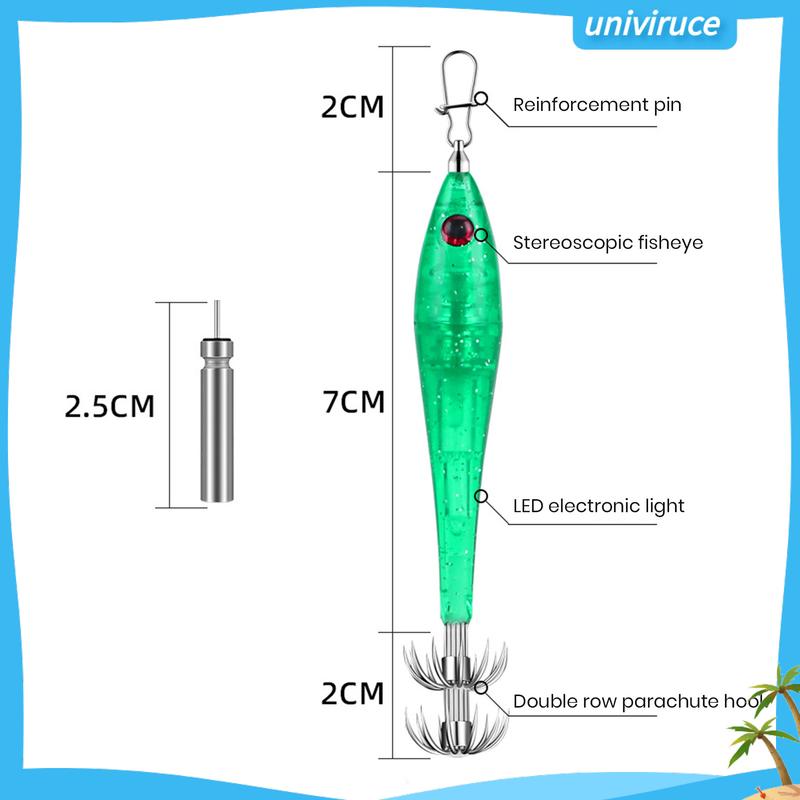 Product Introduction of univiruce| Fishing Lure Light with Squid Hook Deep Drop Underwater Fish Collection Tool Lure Bait LED Luminous Lamp Sea Fishing Accessories 0
