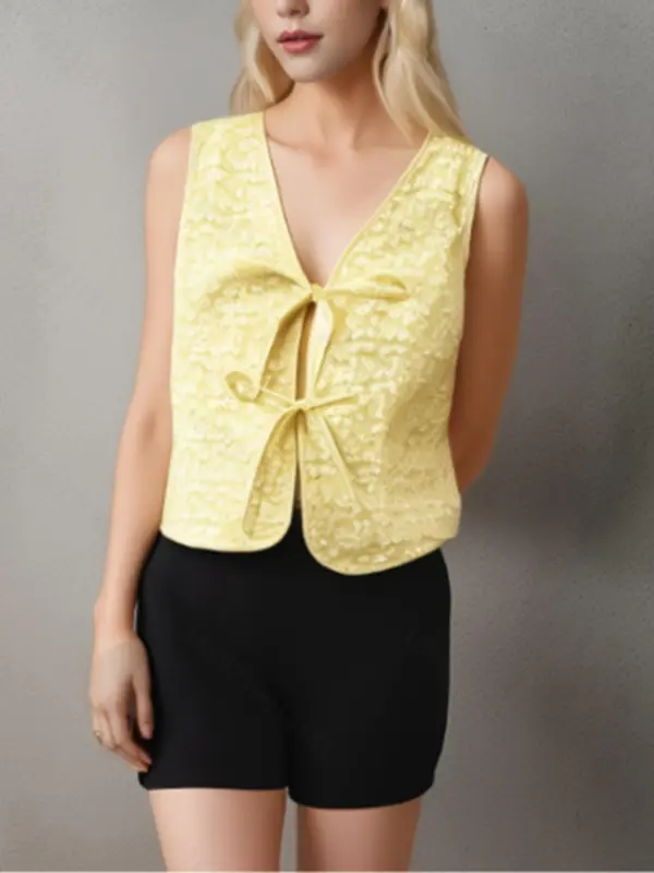 Women's Ditsy Floral Embossed Vest, Boho Sleeveless Top for Daily Holiday Vacation Wear, Ladies Clothes for All Seasons 4