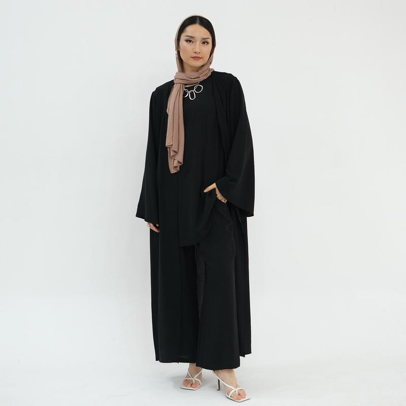 Ramadan Dubai Fashion Cardigan Abaya 3 sets maxi dress Islam Arab Jubah robe Women Wear Kaftan Abaya Cloak Suit Muslim dress baju raya Muslimah Fashion Malaysia abaya 6