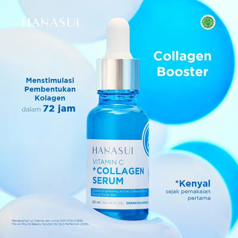 Hanasui Vitamin C + Collagen Serum - Lembap, Hidrasi & Cerah Collagen, 2% Niacinamide & 1% Vitamin C Wajah Essence 3