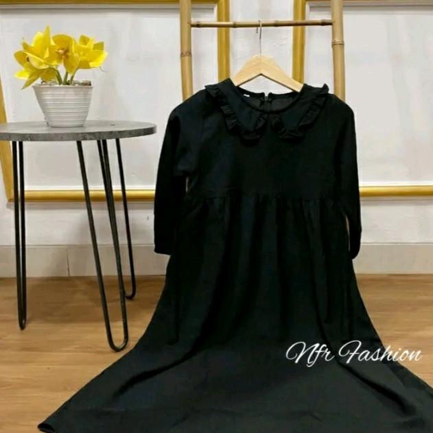 Gamis anak crinkel airflow premium/gamis anak crinkel polos terbaru Poliester 5