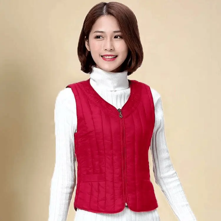 Áo Ghi Lê Bông, Dành Cho Phụ Nữ, Mùa Thu Và Mùa Đông, Dáng Ôm, Ngoại Cỡ, Áo Ghi Lê Giữ Nhiệt, Ngắn, Có Thể Mặc Bên Trong, Dày Dặn, Áo Vest Bó Sát Top Women