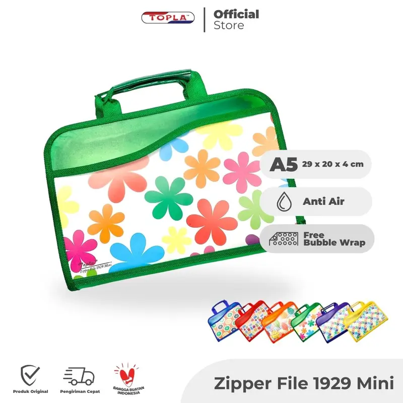 Topla Tas Resleting Dokumen Zipper File 1929 Mini Tas Resleting Dokumen Resleting Ukuran A5 Anak Sekolah Alat Biru Hijau Kuning Stationery 0