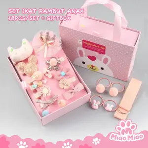 18 pcs/set Ikat Rambut dengan Gift Box - Jepit Rambut Anak Perempuan - Hadiah Anak Perempuan