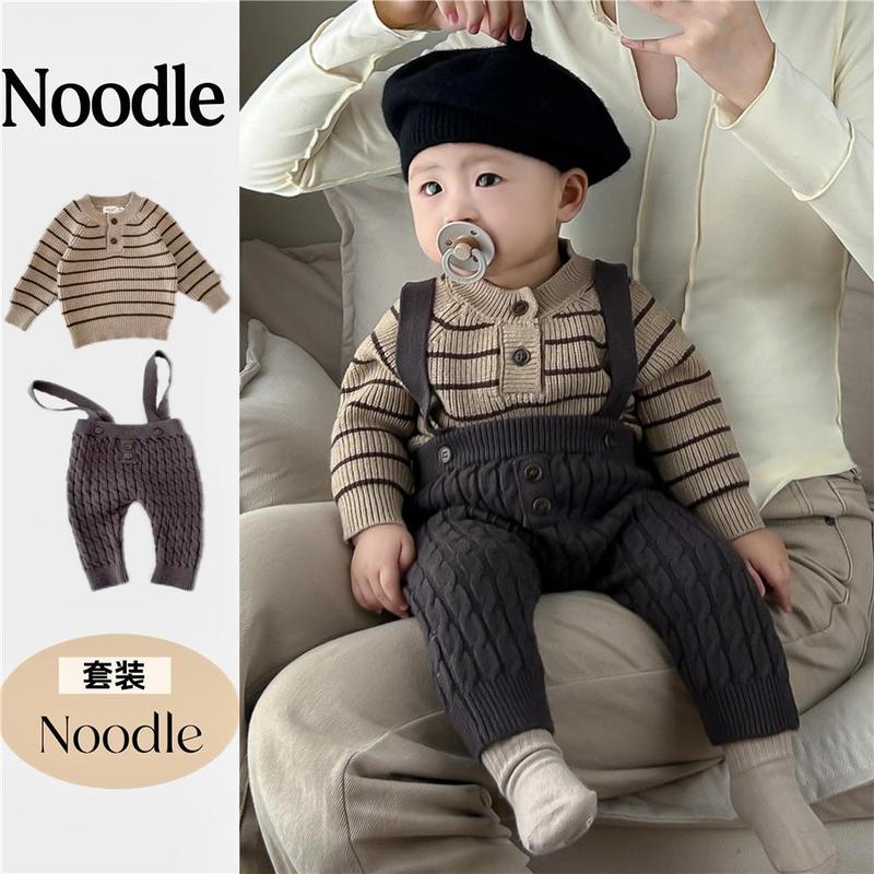 Bộ quần áo len yếm cho bé HK KIDS, bộ len dài tay Quảng Châu chất len mềm mịn đanh lì size cho bé 0-3 tuổi (mã 8440) - Không kèm mũ