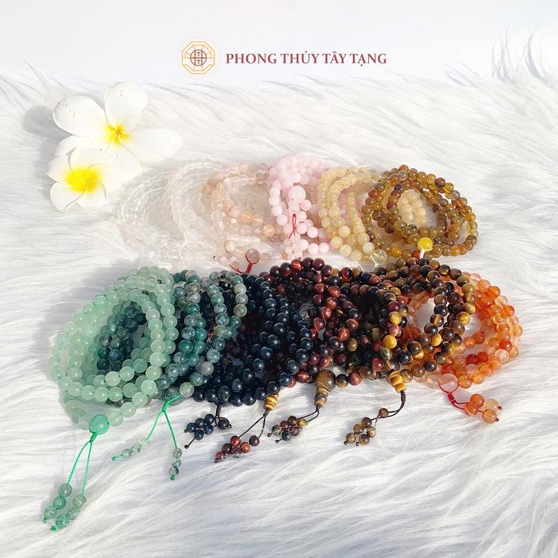 Vòng Tay Phong Thủy 108 hạt - Tặng Hộp Gỗ - Phong Thủy Tây Tạng