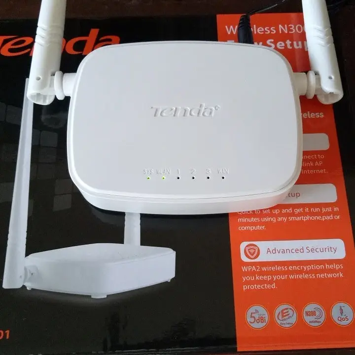 Tenda N301 Wireless/Wifi N Router 300Mbps Access Point Repeater WISP support - 2 Antena eksternal 2.4Ghz Sinyal WIFI 4