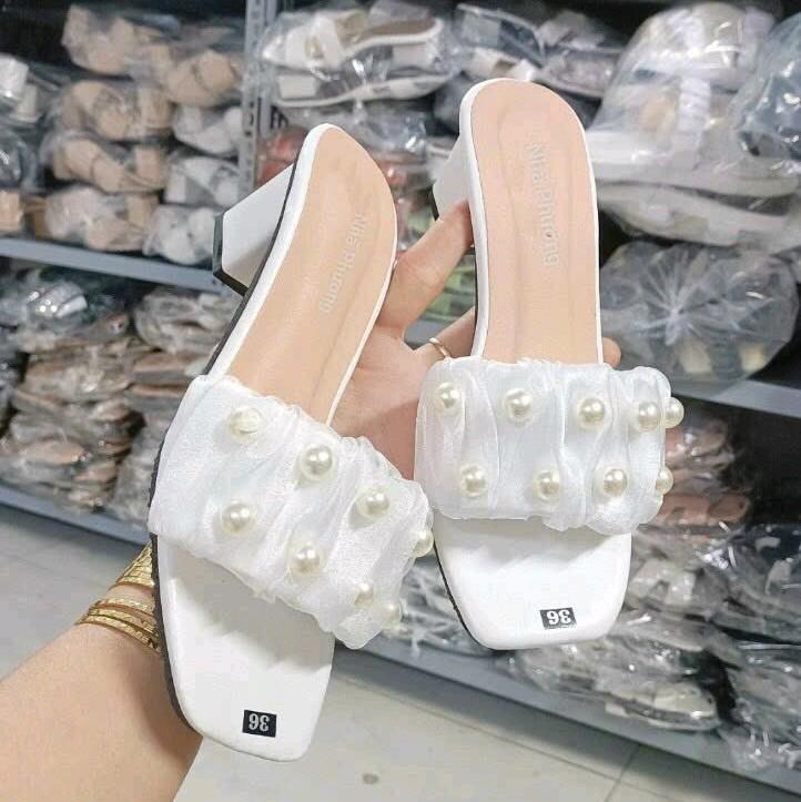 Gót quai voan  cao 5 Phân mẫu bán chạy nhất shop em Mũi vuông thích hợp mọi trang phục (GN 01) DéP Nữ 0