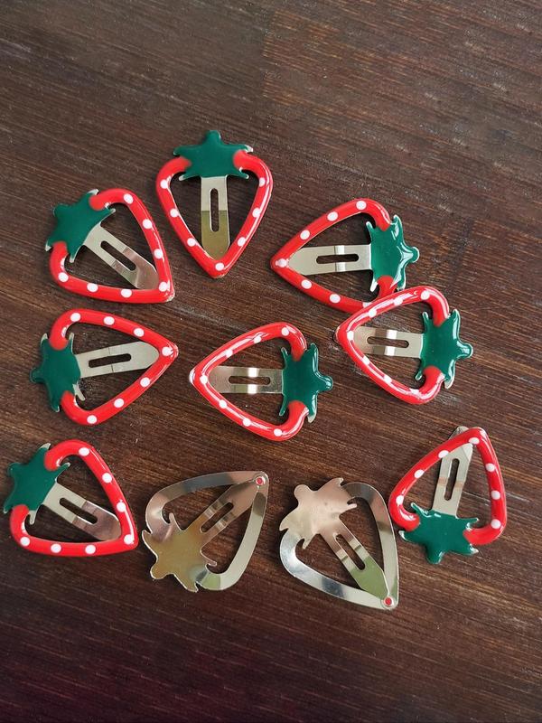 Cute Strawberry Design Metal Hair Clips, 10pcs Lovely Hair Accessories for Women & Girls, Fashion Hair Accessories for Party, Daily Decor 4