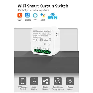 SIXWGH Mini Smart Curtain Switch WiFi Tuya 2 CH Control Module 10A - WHD09