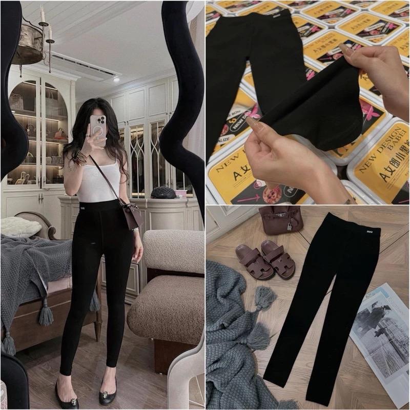    LOẠI 1   Quần Legging Mi.u LÓT NỈ Gen Bụng Nâng Mông Hộp Vàng + Hộp Tím freesize HÀNG QC 