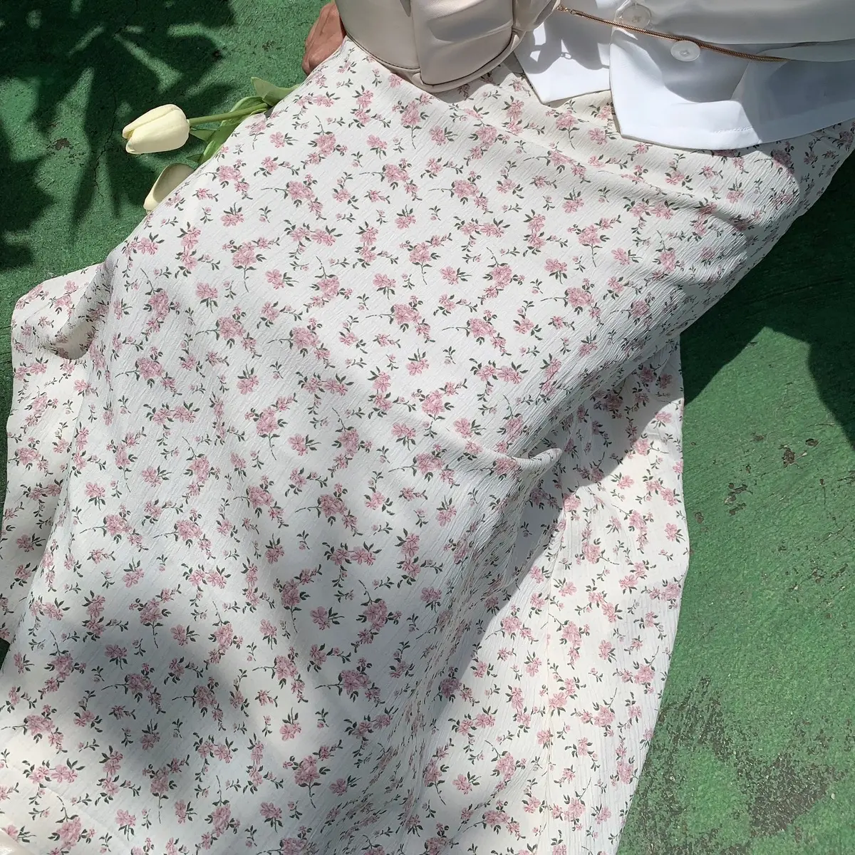 Floral skirt | Rok panjang 100cm | Korean skirt | rok motif bunga | rok motif lucu