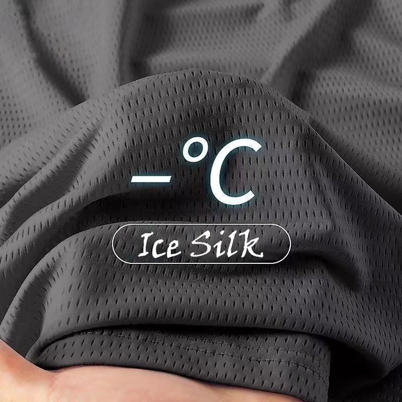 Product Introduction of Men's Dri-fit Shirt Fashion Quick-Dry Solid Color Ice Silk Mesh T Shirt Summer Cool Short Sleeve Casual Dri-Fit Basic Tops for Men 10