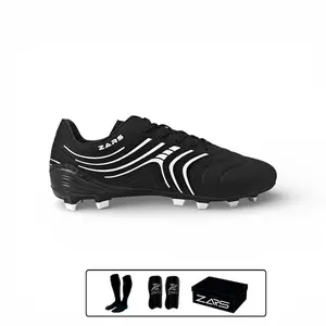 Zars - Sepatu Sepak bola Magizta Fandom Black White FG sudah jahit sole bonus kaos kaki dan deker Boots
