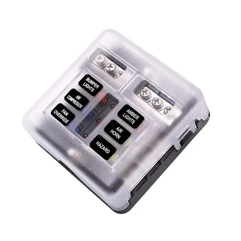 Product Introduction of 6/12 Way Blade Fuse 12-24V Car Boat Fuse Box Holder with Plastic Cover for Power Panel Board Camper RV Accessorie 30