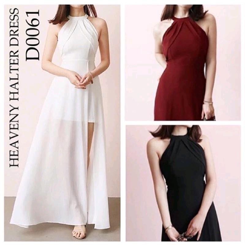 Dress pesta 106095 / LONGDRES HEAVENY ANASTASIA HELTER NECK EKOR PANJANG formal 3