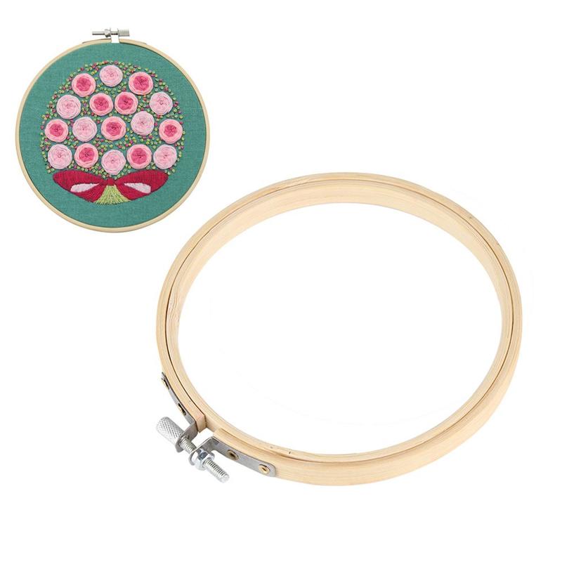 Product Introduction of Fashion Bamboo Handmade Sewing Tools Cross Stitch Frame Round Loop Embroidery Hoop 11
