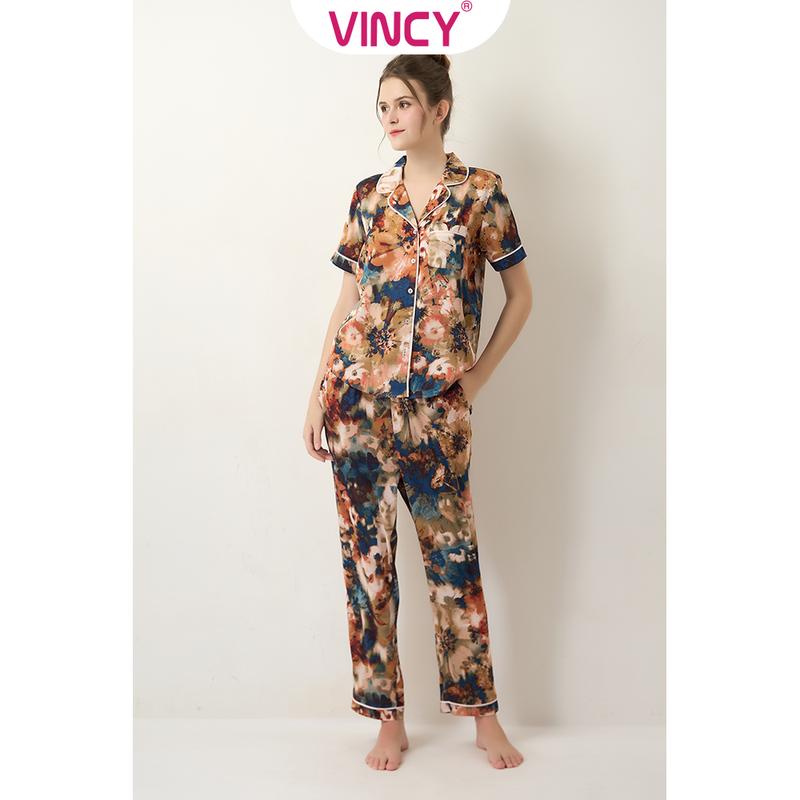 Bộ Quần Áo Satin Dài Nữ Vincyhomewear BSD020S21