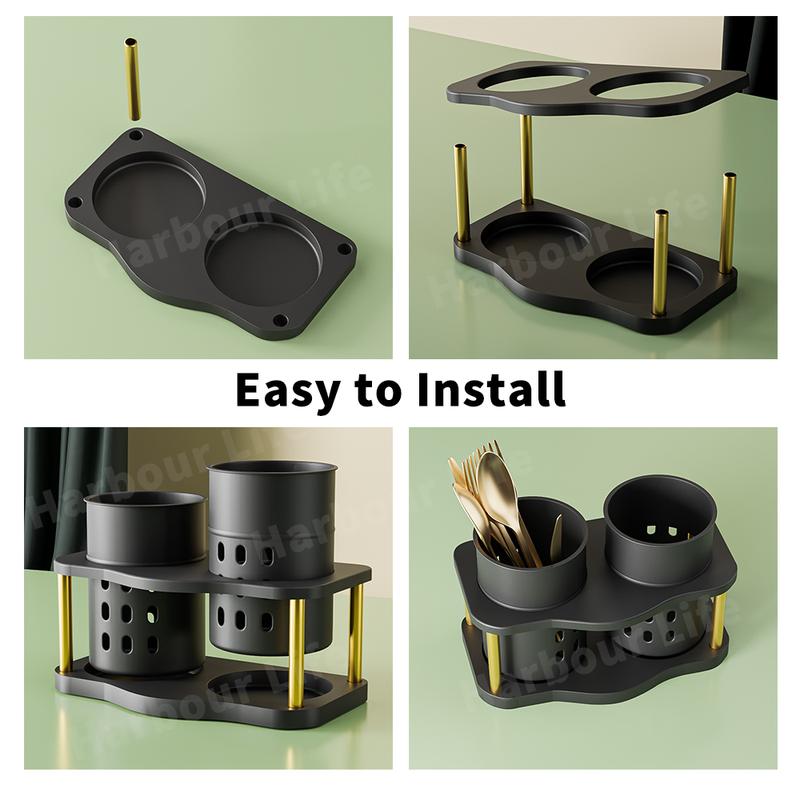 Product Introduction of Harbour Life Kitchen Fork Spoon Holder Cutlery Holder Drainer Chopsticks Spoon Storage Box Kitchen Rack Organizer Ramadan Kareem 14
