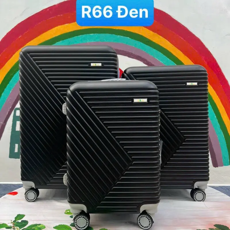 (Bộ 2 size20+24)Vali du lịch giá rẻ T66 bộ 2 (20/24)(tặng kèm 1 túi đựng giày) nhựa abs dây kéo Nam nữ 4 bánh xoay 360 màu trắng kem hộp đựng cứng đỏ hồng valik hung nhẹ times travel vali Nhung 3