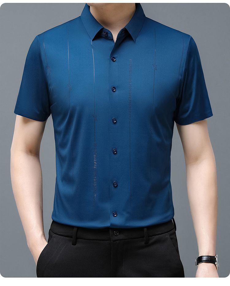 Product Introduction of Áo Sơ Mi Nam Ngắn Tay Fanzi, Chất Liệu Lụa Lạnh Áo Sơ Mi Cao Cấp, Hàng Mới Về, Thích Hợp Mặc Ngoài Trời Và Thường Ngày, Mỏng Và Co Giãn, Cho Nam, Năm 2024 16