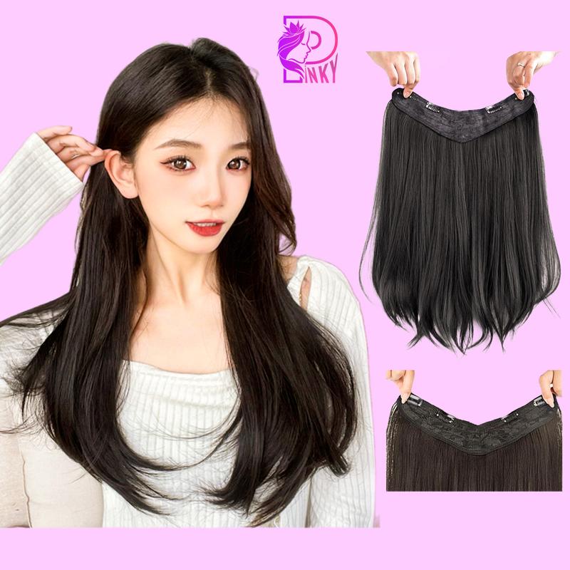 Tóc giả nửa đầu cúp layer thẳng, Tóc kẹp U duỗi thẳng mềm mượt cho nữ Women Wig