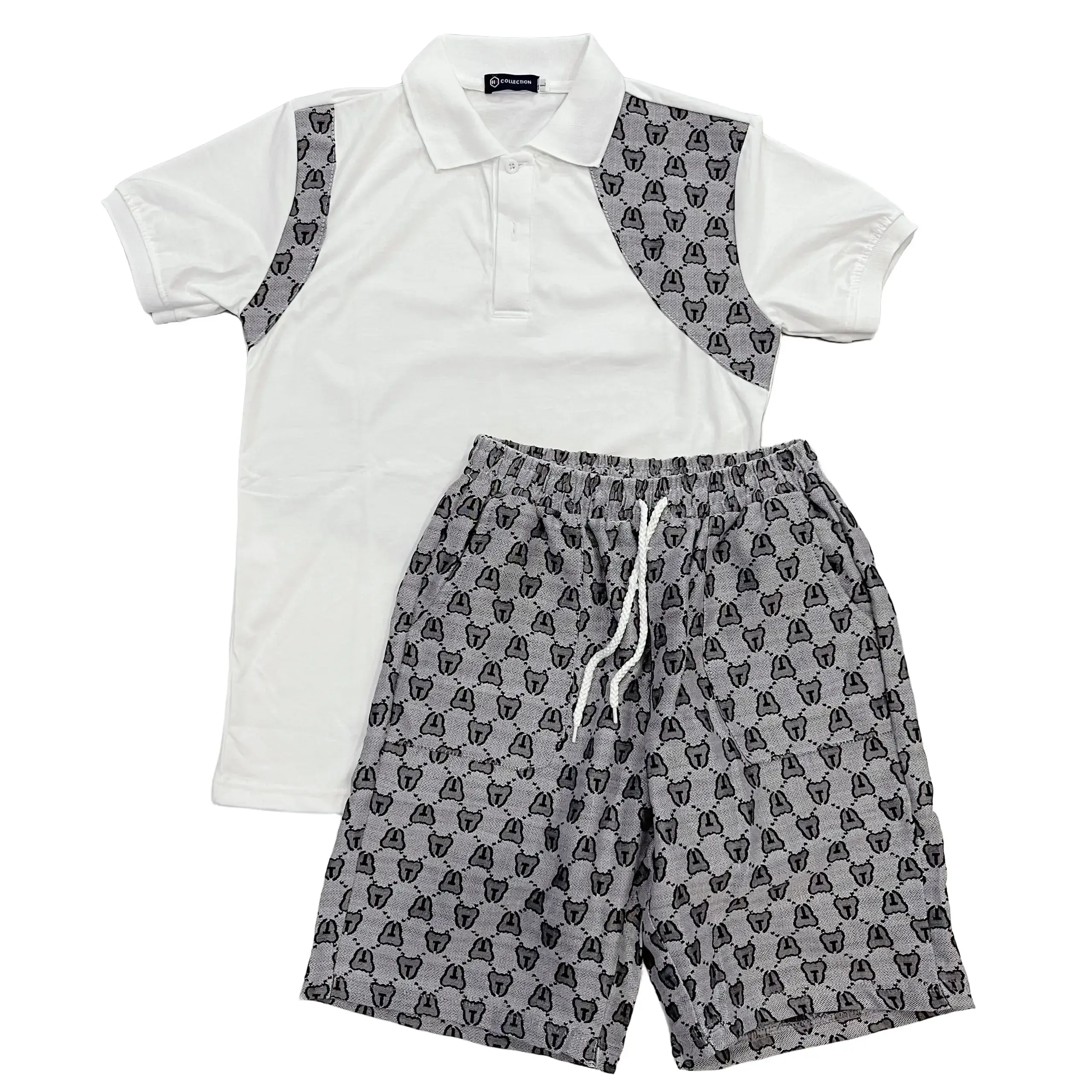 Set dồ bộ nam cộc tay cotton phối bố thô by Ken - K11/K12 Thun Menswear Áo  Quần Kem set  nam