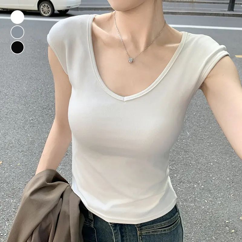 Love heart collar T-shirt for women, new slim fit solid color all-match sleeveless vest bottoming top Womenswear Tube Lingerie Comfort Casual Basic