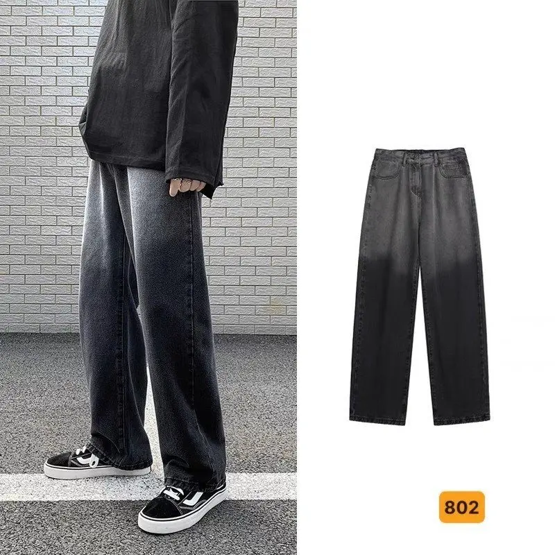 QJ803 Quần baggy nam trơn  màu đen xám ống rộng Bắp store23 ms803 Menswear Ong Pants (48kg-75kg)