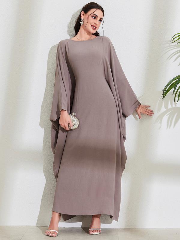 Product Introduction of Discount New Muslim Middle East Arab Maxi Dress Bandage Batwing Sleeve round Neck Fashion Elegant Dress Robe 12
