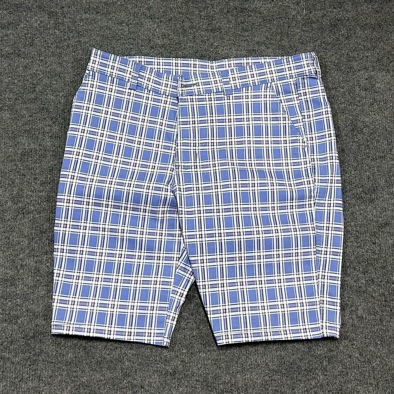 [Sọc Caro Xanh] Kaki co dãn mạnh • Quần Short Nam kaki sọc caro xanh [50kg-85kg]