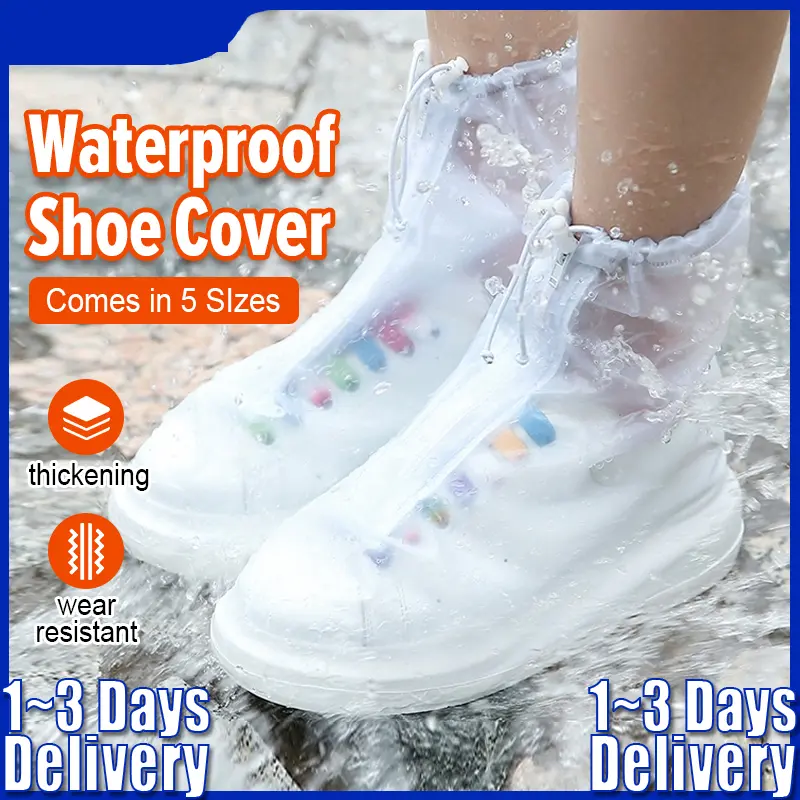 【SG Ready Stock】Waterproof PVC Shoe Covers , Anti Slip, Snow Resistant, and wear-resistant for outdoor portable rain boots for adults and children in rainy days Christmas present Silicone Comfortable