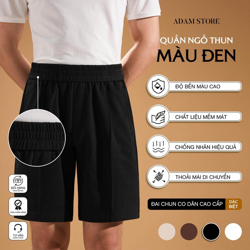 QUẦN NGỐ ADAM STORE THUN ĐEN QNC006D - CHO NAM - Menswear
