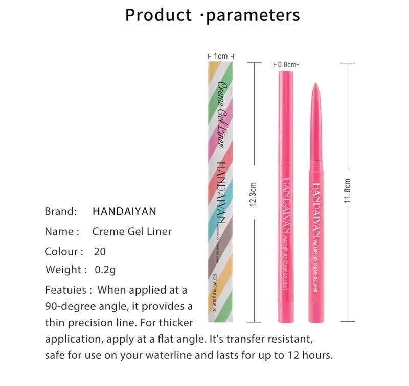 Product Introduction of Waterproof Pearlescent Matte Eyeliner Not Easy Pen Rotatable Eyeliner Long Lasting Eye Makeup Tools Korean Makeup Products Lipliner Eyeshadow 46