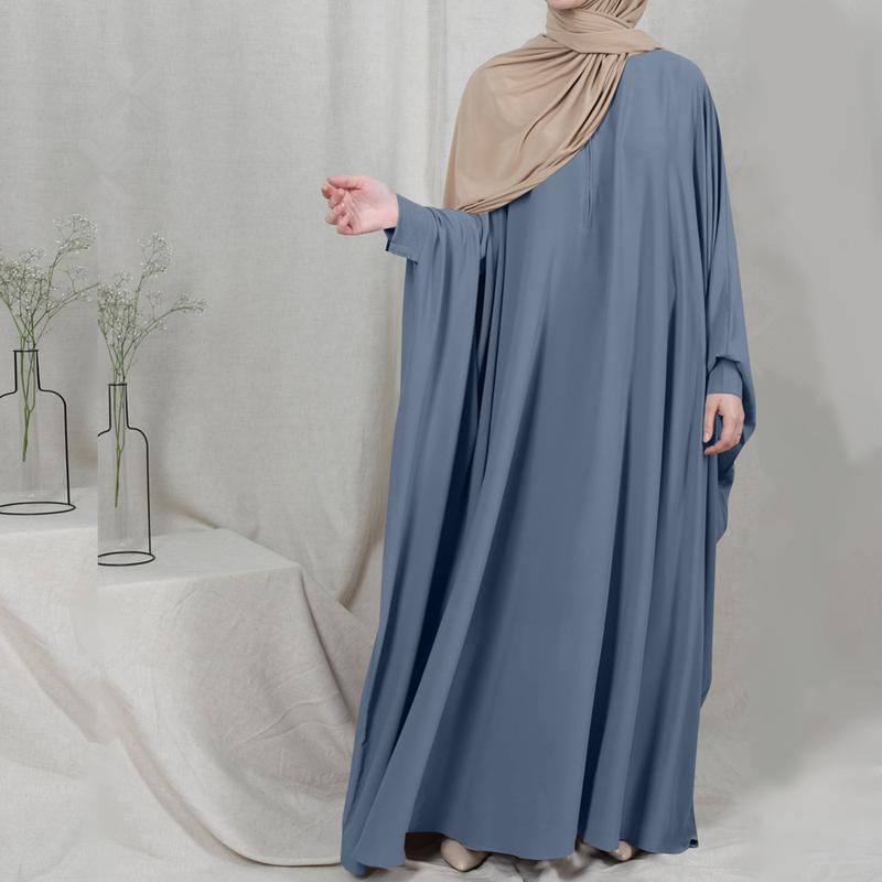 Product Introduction of Large Swing Solid Color Robe Dress plus Size Women's Loose Casual| abayas singapore alaydrus bambina baju kurung raya 2025 ke barung butterfly sparkly dress coquette mesir black lavella luna plus size pashmina zainab collection glitter 1