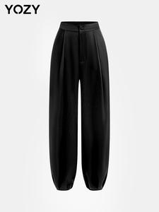 YOZY Women's Solid Color Pants, Casual Comfy Trousers for Daily Wear, Ladies Bottoms for All Seasons