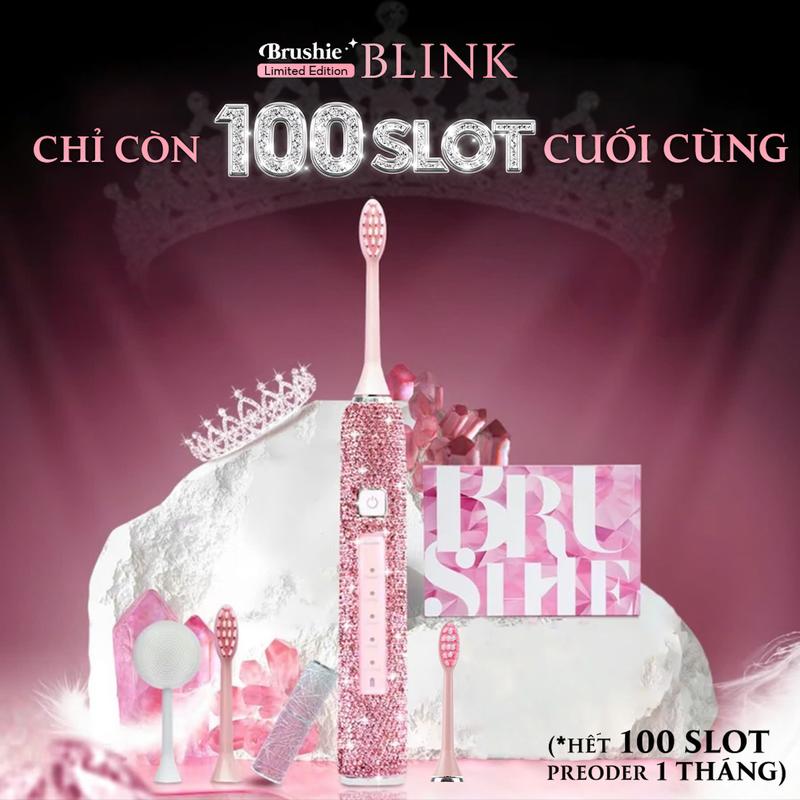 Bàn chải điện Brushie Blink phiên bản giới hạn - Tặng Cốc Blink [Bảo hành 6 tháng} TiktokXmas