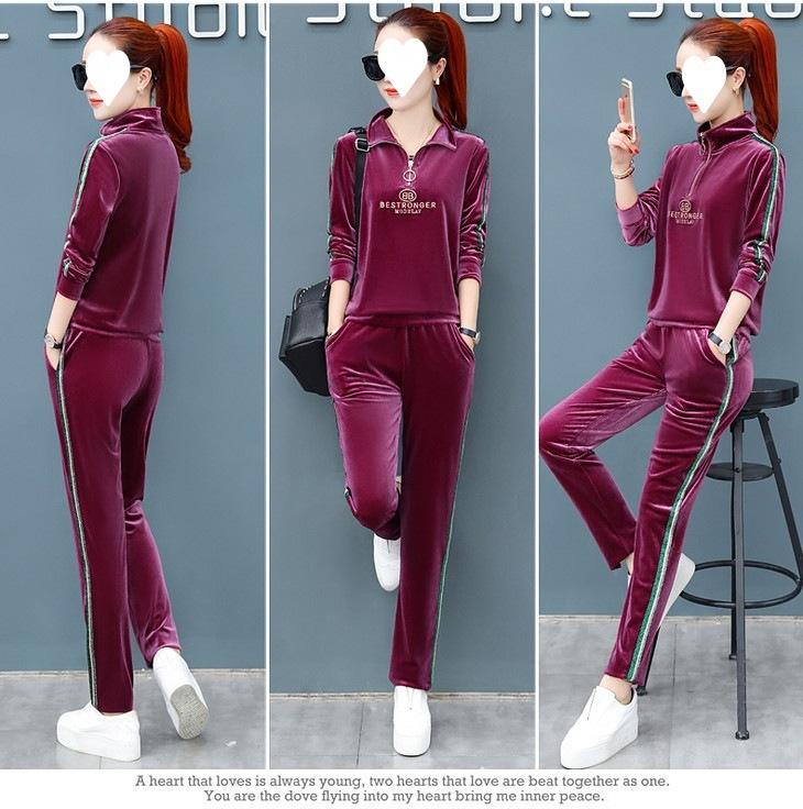 Product Introduction of Bộ Đồ Nhung Vàng, Thời Trang Nữ, Cổ Chân Đế, Bộ Đồ Thể Thao Thường Ngày Áo Len, Bộ Hai Mảnh, Phong Cách Âu Mỹ Thích Hợp Cho Mùa Xuân Và Mùa Thu, Thiết Kế Mới Cho Năm 2024 17