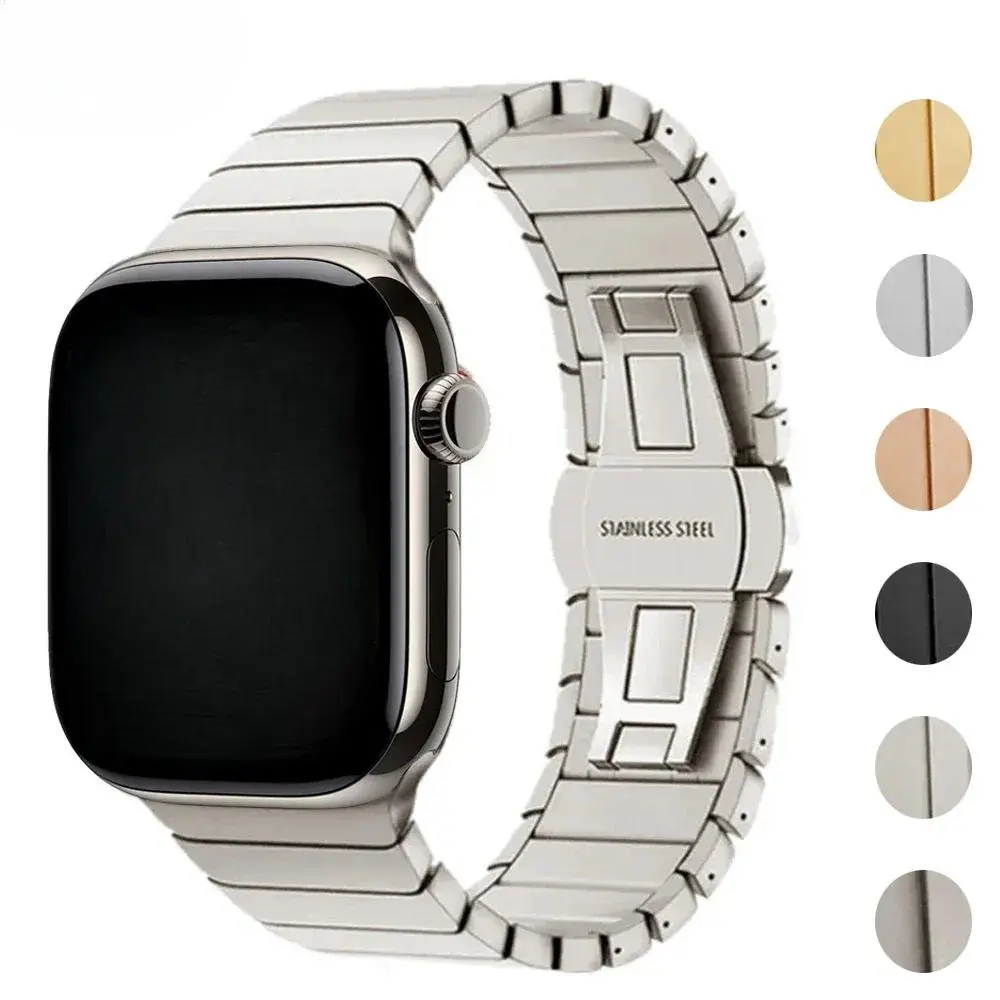 Metal Band For Apple Watch 46mm Strap Stainless Steel Watchband Iwatch Series 10 9 Ultra 2 49mm 42mm 44mm 45mm 40mm 38mm replacement strap Business wearable Correa smartwatch accessories