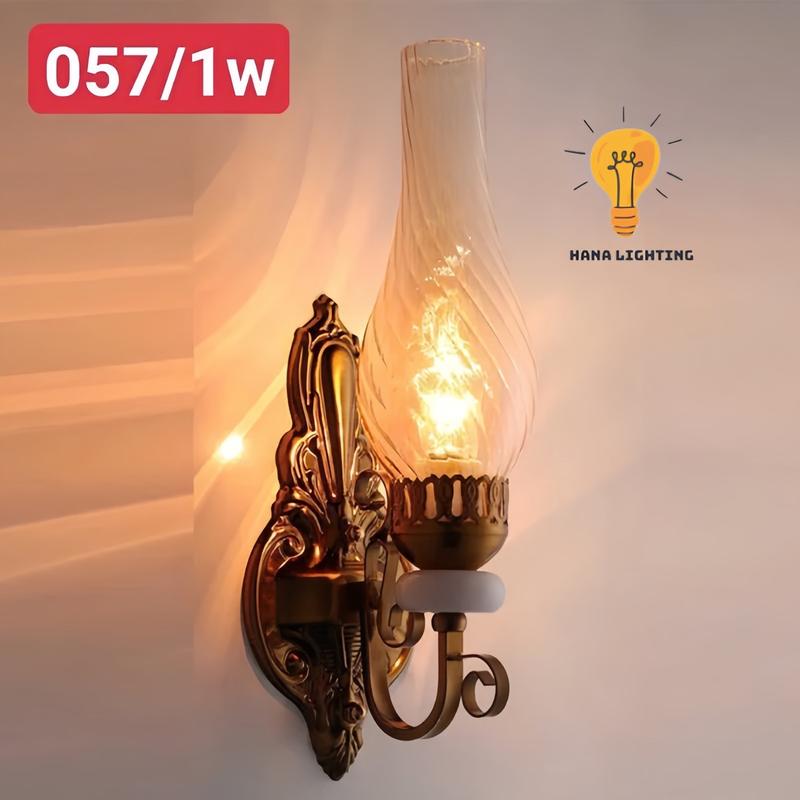 Đèn thờ treo tường (057) phong cách tân cổ ( tặng kèm bóng led vàng)