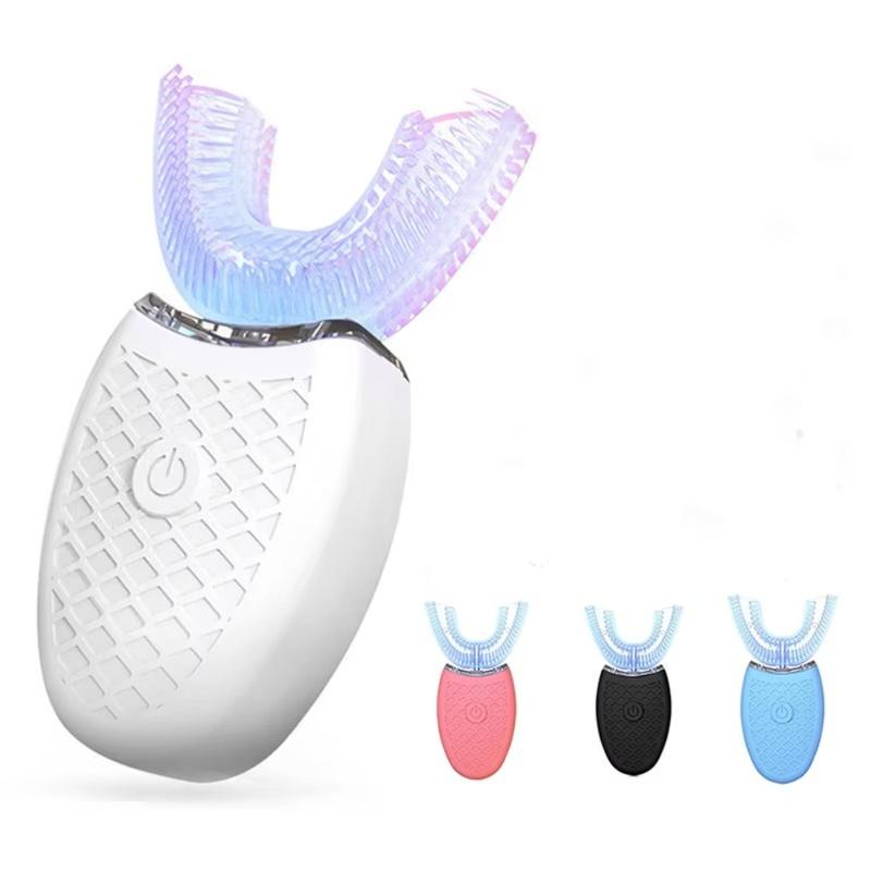 Glittering objects Mới Đầu silicon Bàn chải đánh răng điện hình chữ U Chống nước Lông mềm Bàn chải đánh răng Siêu âm Có thể sạc lại qua USB Bàn chải thông minh Người lớn