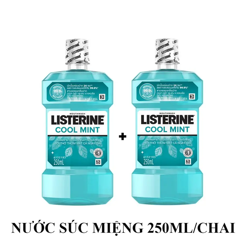 Combo 2 chai nước súc miệng Listerine 250ml/chai