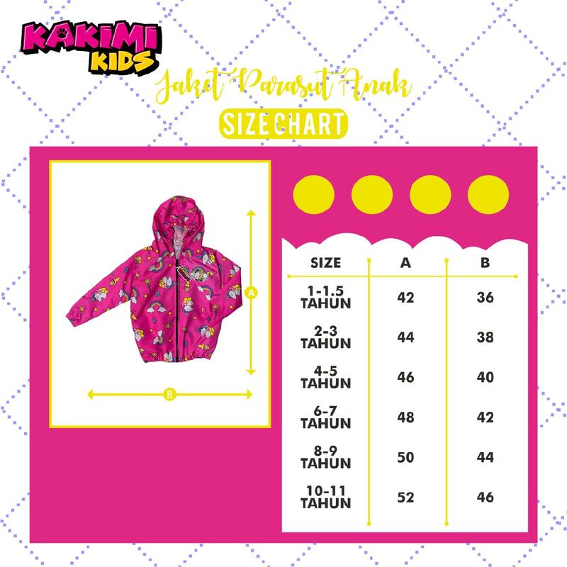 JAKET PARASUT ANAK "PINK RAINBOW" FULL PRINTING Santai 7