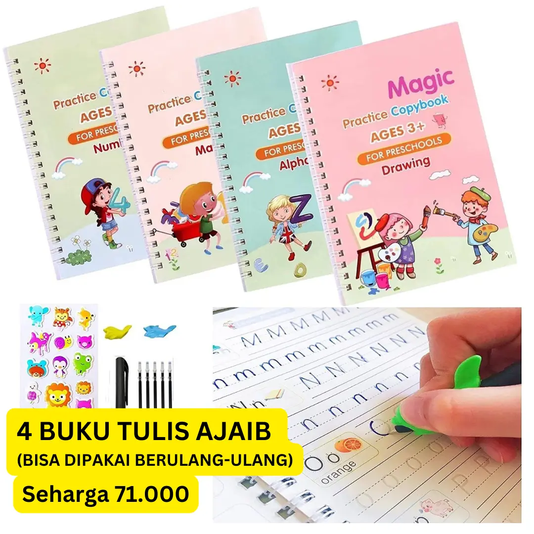 BUKU ANAK Belajar AJAIB MAGIC SANK BISA DIPAKAI BERKALI-KALI