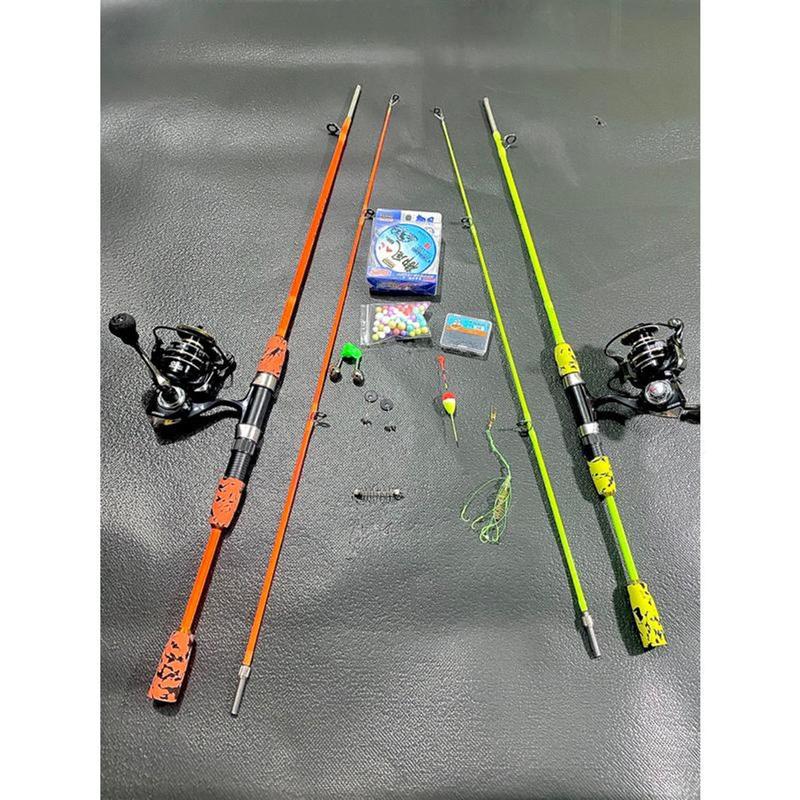 Bộ combo cần câu 2 khúc đặc TORO với máy AC kim loại có đủ phụ kiện câu cá trên 10kg Bắt Cá Đi Câu Fishing Fish
