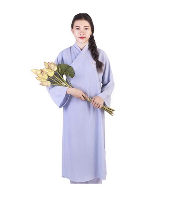 Áo tràng lam phật tử đi chùa dáng dài vải Silk dày dặn,thoáng mát, thấm mồ hôi. Vật phẩm trợ duyên trong quá trình tu tập Nam Menswear 1