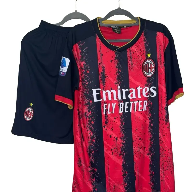 Quần áo bóng đá Thun Lạnh CLB ACMilan Đỏ Đen 25/26 Top