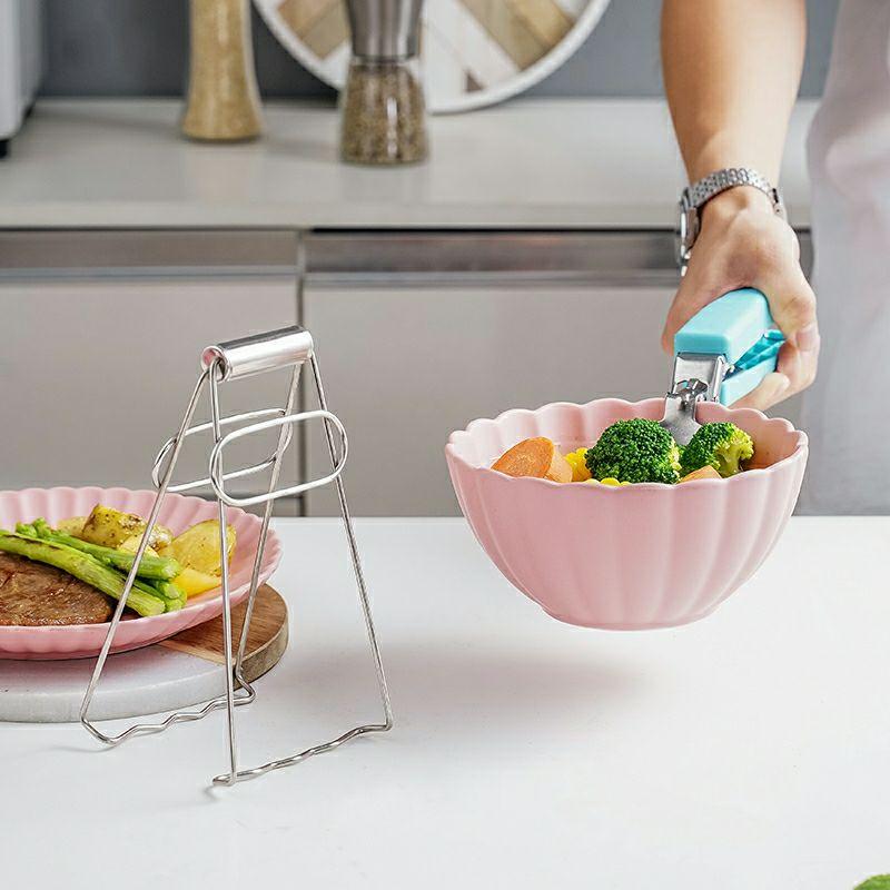 Kẹp Gắp Đồ Nóng Bằng Inox Cán Nhựa Chống Nóng lúc  lắc 2